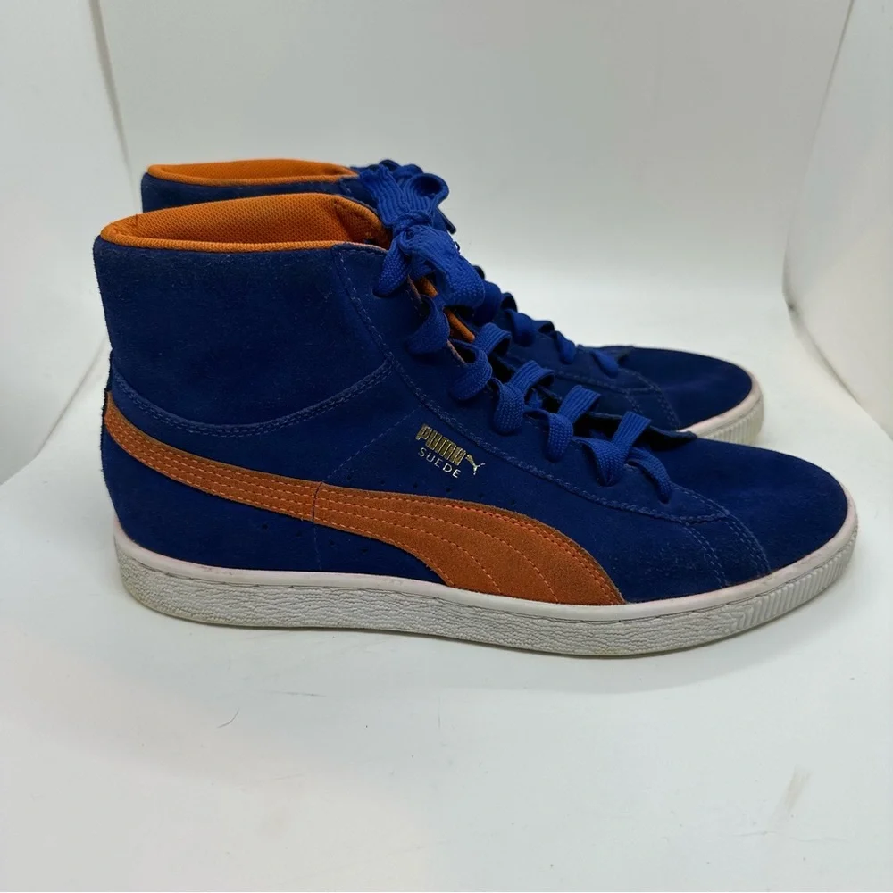 Puma Suede Mid Blue Orange High Top Sneakers Men’s 7